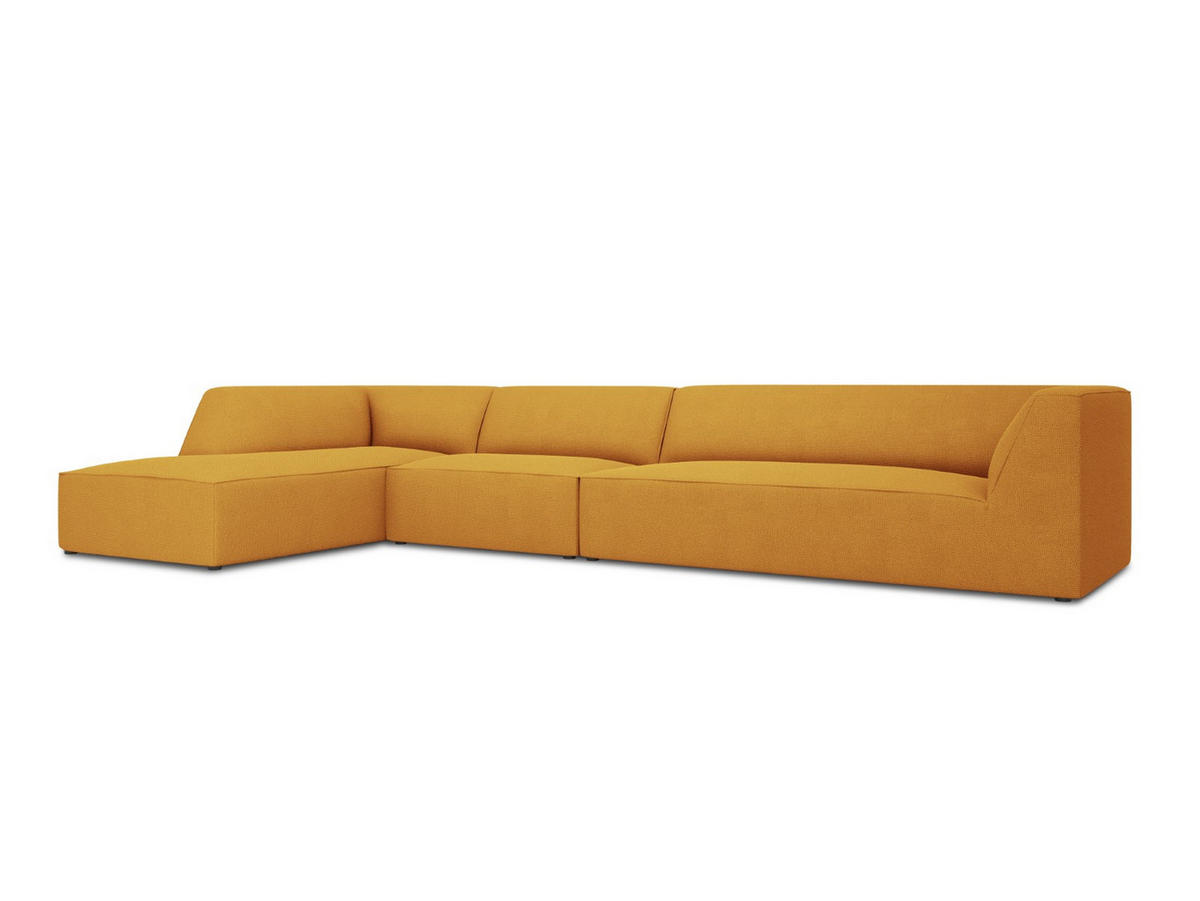 ECKSOFA links Ruby aus strukturiertem Stoff gelb 5 Sitzplätze - Gelb, Textil (180/366cm) - Micadoni