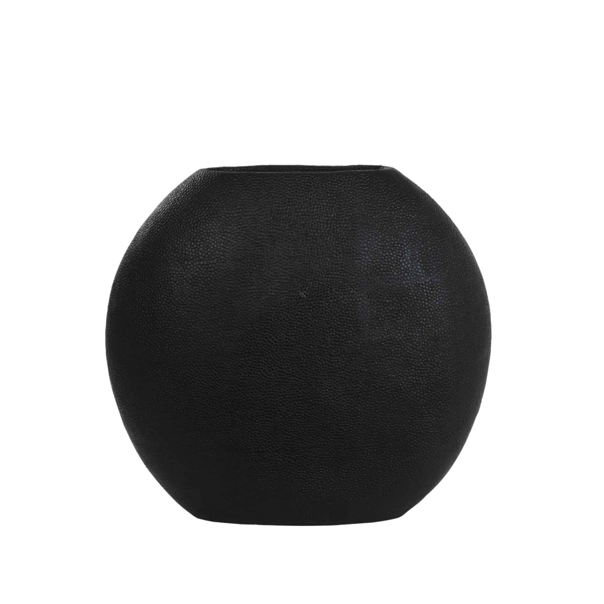 VASE Rayskin Schwarz 49.5/20/45 cm - Schwarz, Kunststoff (45cm) - Light & Living