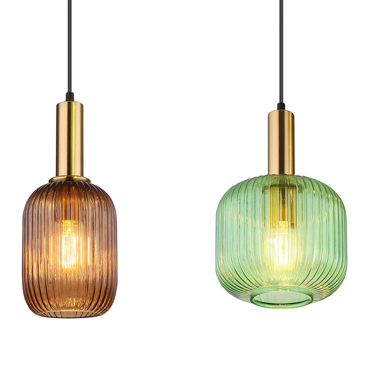 LED HÄNGELEUCHTE Metall Glas Bunt - Multicolor, Glas (115/30/120cm) - Globo Lighting