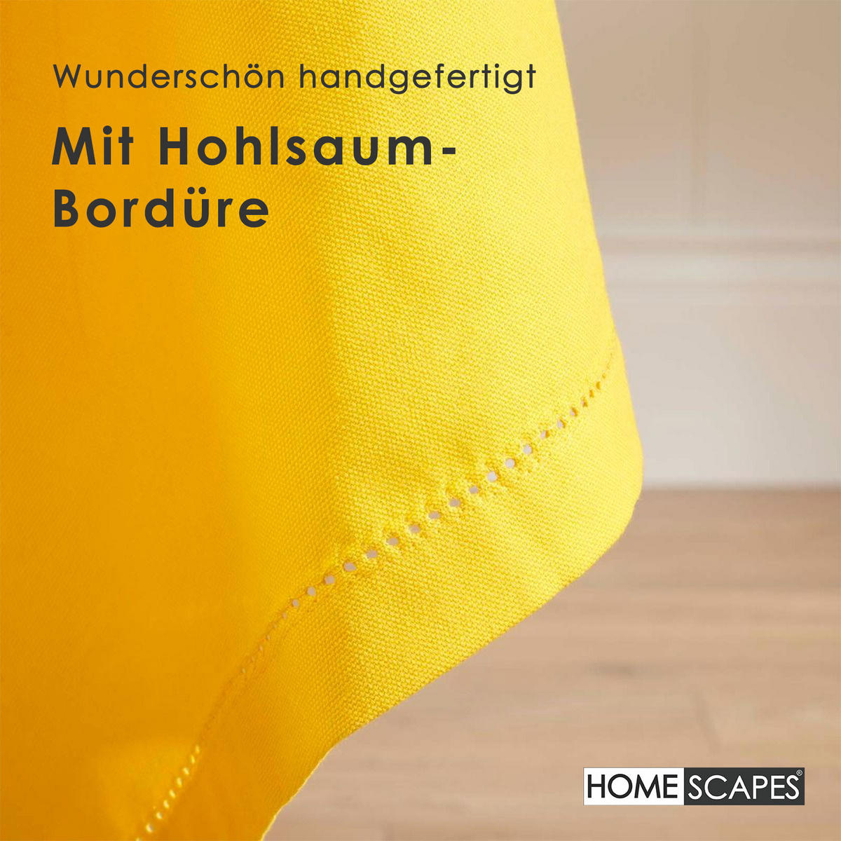 TISCHDECKE gelb 137/178 cm, 100% Baumwolle - Gelb, Textil (137/178cm) - Homescapes