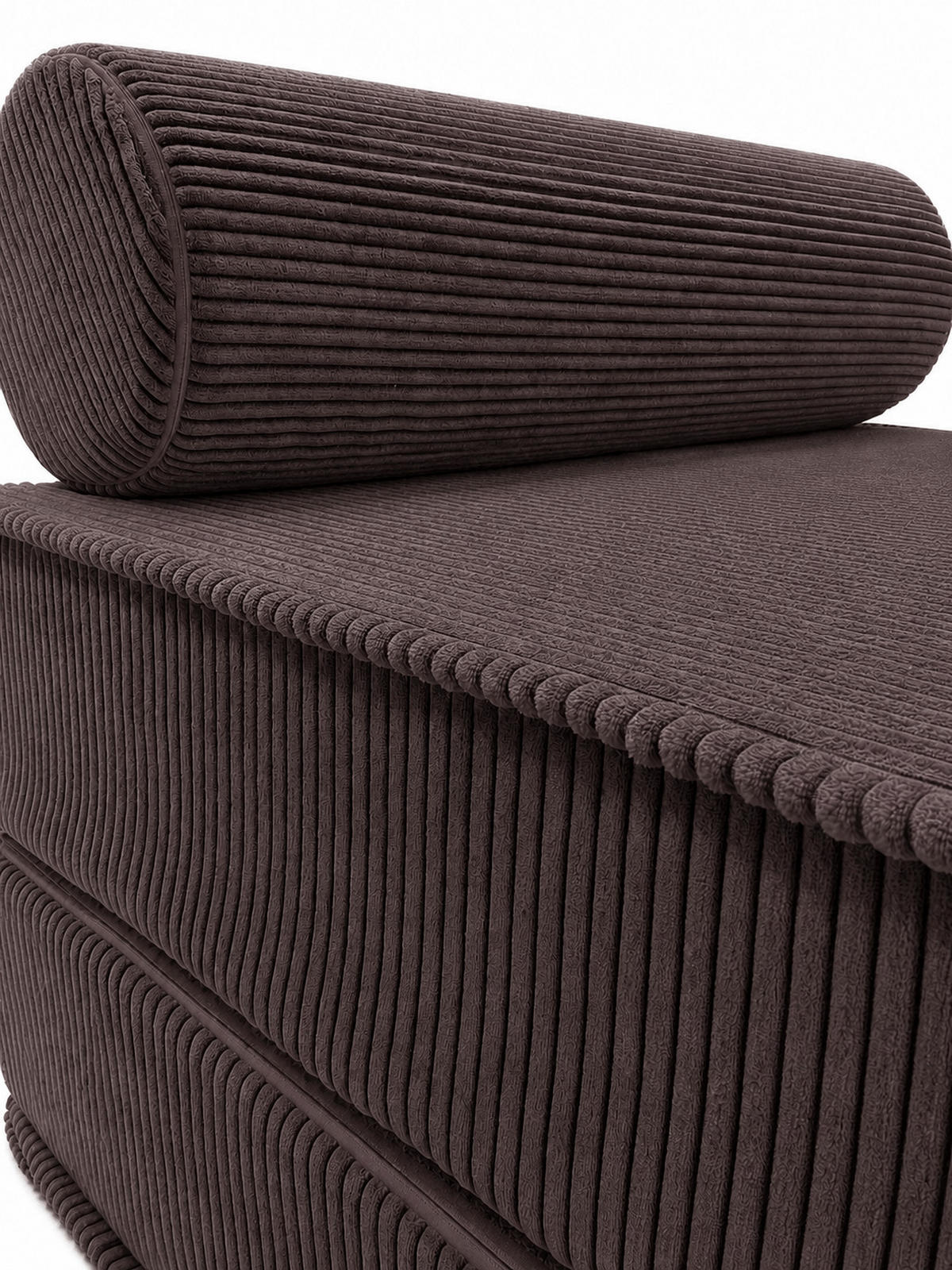 SCHLAFSESSEL ausklappbar, modularer Bodensessel mit Rückenrolle in Braun - Braun, Textil (80/62/95cm) - SURB