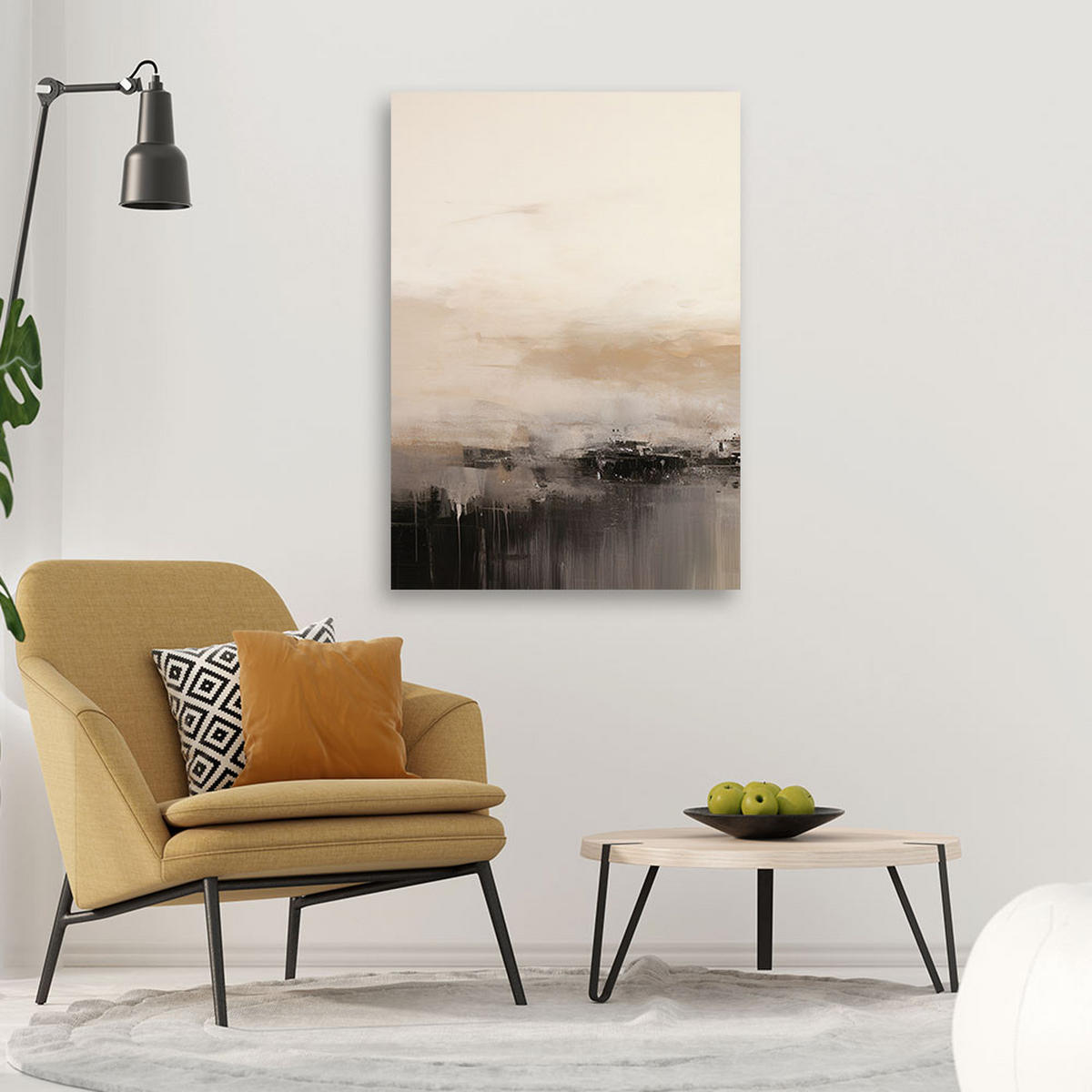 LEINWANDBILD Abstrakte Lofts Beige 40x60cm - Beige, Textil (40/60cm) - Feeby