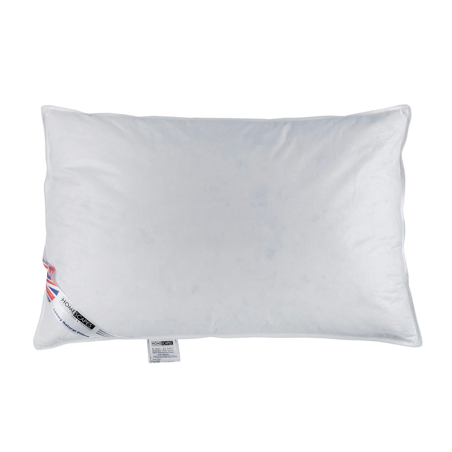 KOPFKISSEN Federn & Daunen mit Kamille 48/74 cm - Weiß, Textil (48/74cm) - Homescapes