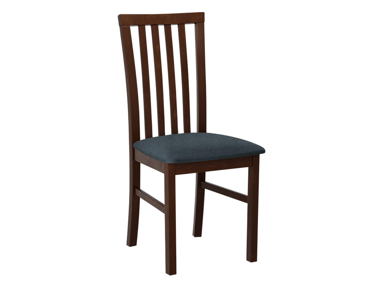 STUHL Milano I, Holzfarbe: Walnuss - Walnussfarben/Blaugrau, Holz (43/93/40cm) - MIRJAN24