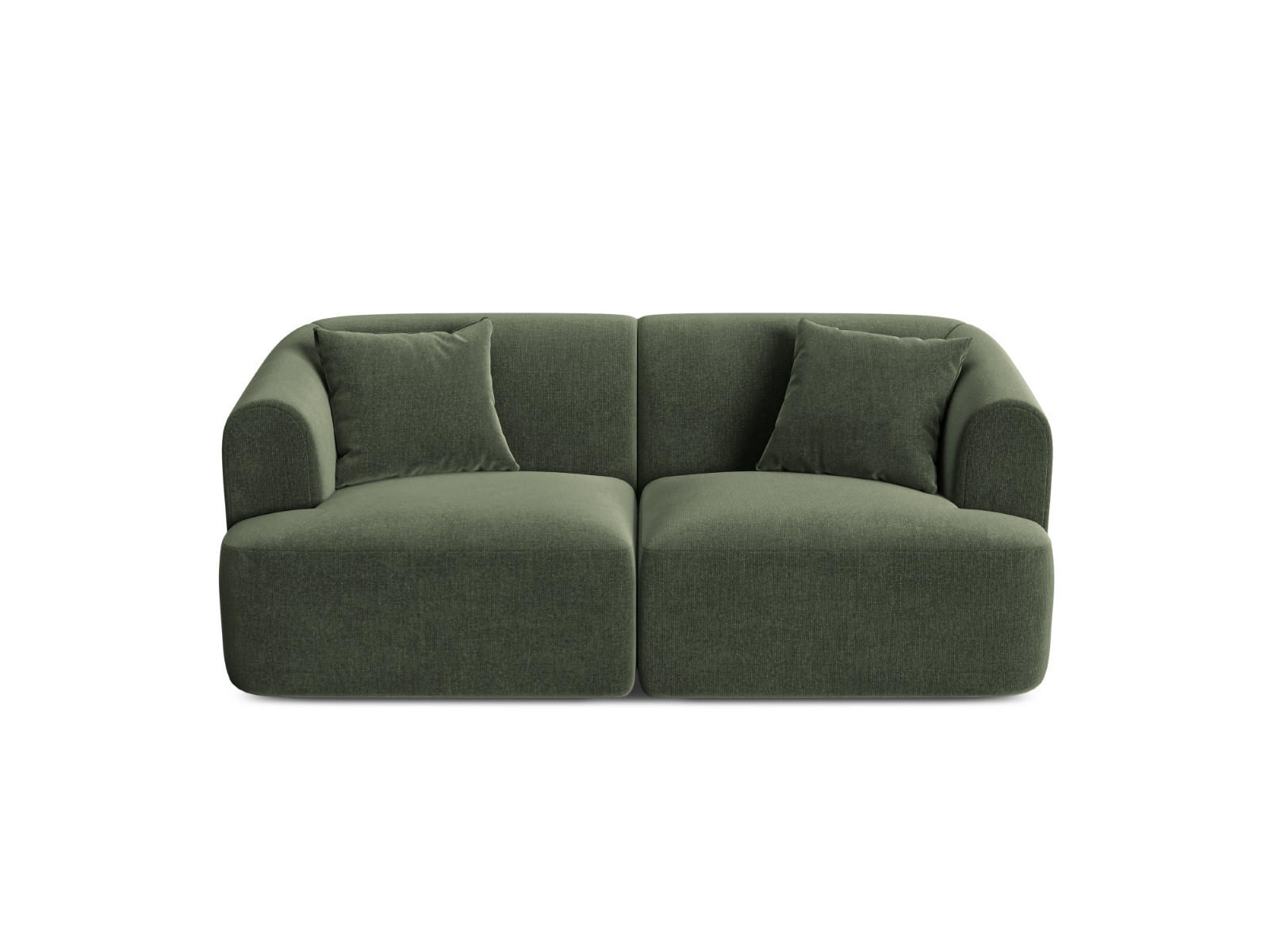 MODULARES-SOFA Campi aus Samt grün 2 Sitzplätze - Grün, Textil (90/70/180cm) - Cosmopolitan Design