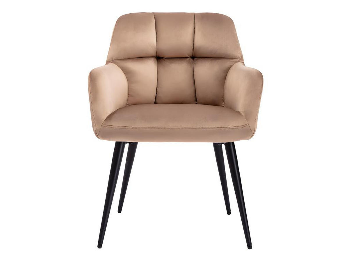 STUHL 6er-Set - Samt & Metall - Beige - PEGA - Beige, Textil (62/78/58.5cm) - Pascal Morabito