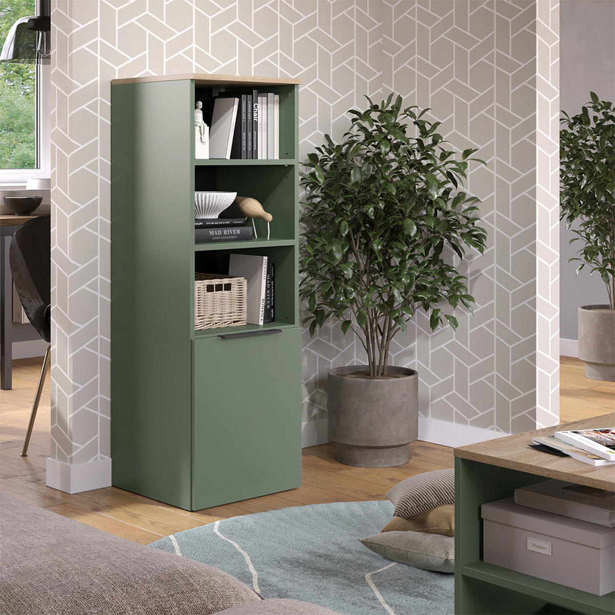 UNIVERZÁLNÍ SKŘÍŇ Wido Zelená - zelená barva, kompozitní dřevo (40.2/120/40cm) - Vicco