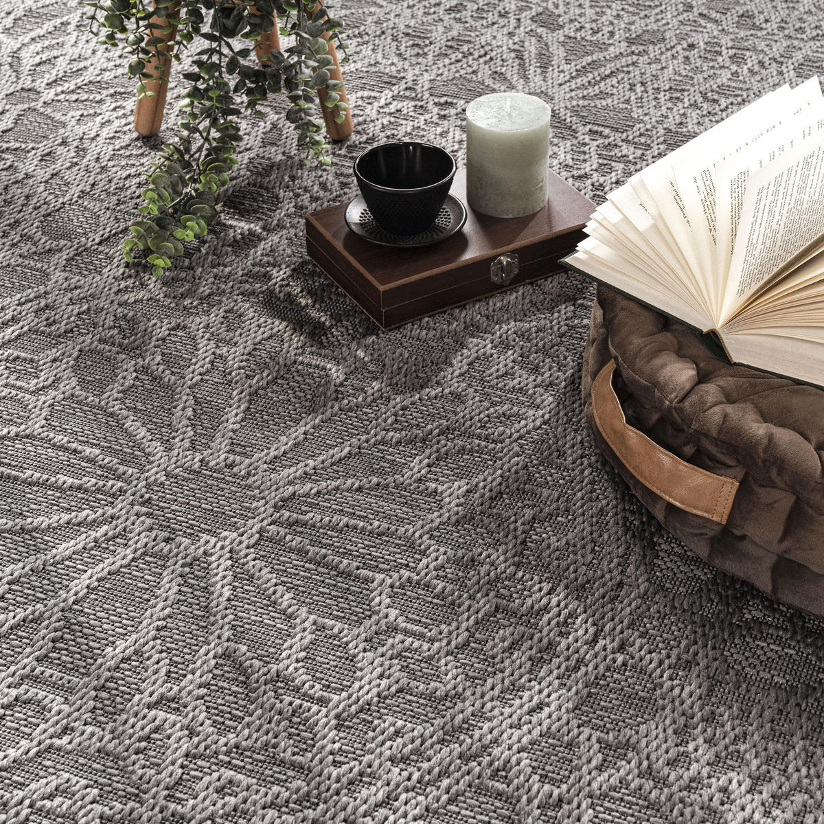 OUTDOORTEPPICH 120/160 cm Rimini 411 - Anthrazit, Textil (120/160cm) - Paco Home