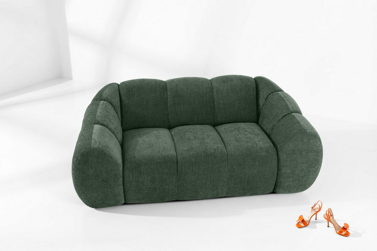 2-SITZER SOFA FLAVA, Dunkelgrün - Dunkelgrün, Holz/Holzwerkstoff (200/76/100cm) - KONSIMO®