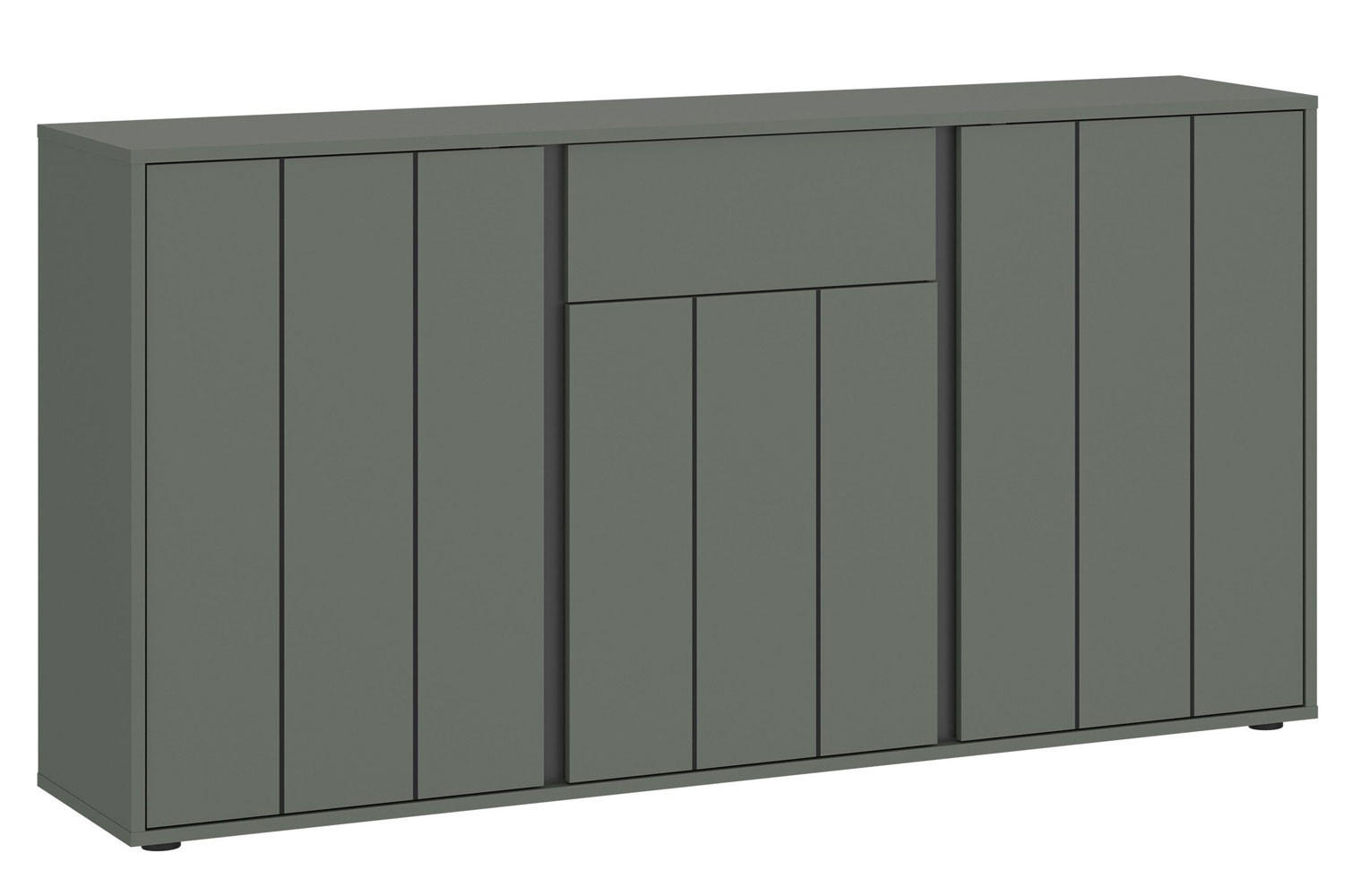 SIDEBOARD Veddel grau-grün / anthrazit 155 / 40 / 82cm - Blaugrau/Grau, Holz/Holzwerkstoff (155/82/40cm) - Feldmann-Wohnen