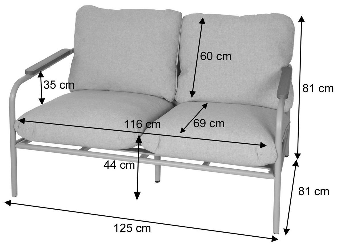 GARTENBANK Hellgrün - Hellgrün, Metall (125/81/81cm) - MCW