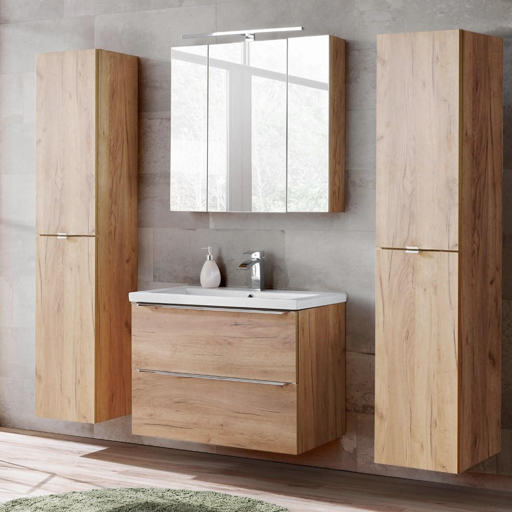 BADMÖBEL-SET 4-TLG. Toskana-56 - Braun, Holzwerkstoff (190/190/46cm) - Lomado