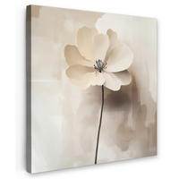 LEINWANDBILD Blume - Beige - Farbe - Schatten 90x90 cm - Creme, Textil (90/90cm) - MuchoWow