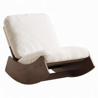 SCHAUKELSTUHL Massivholz Cord-Stoff Ergonomisch Relaxsessel - Weiß, Textil (90/71.9/61.5cm) - Urban Meuble
