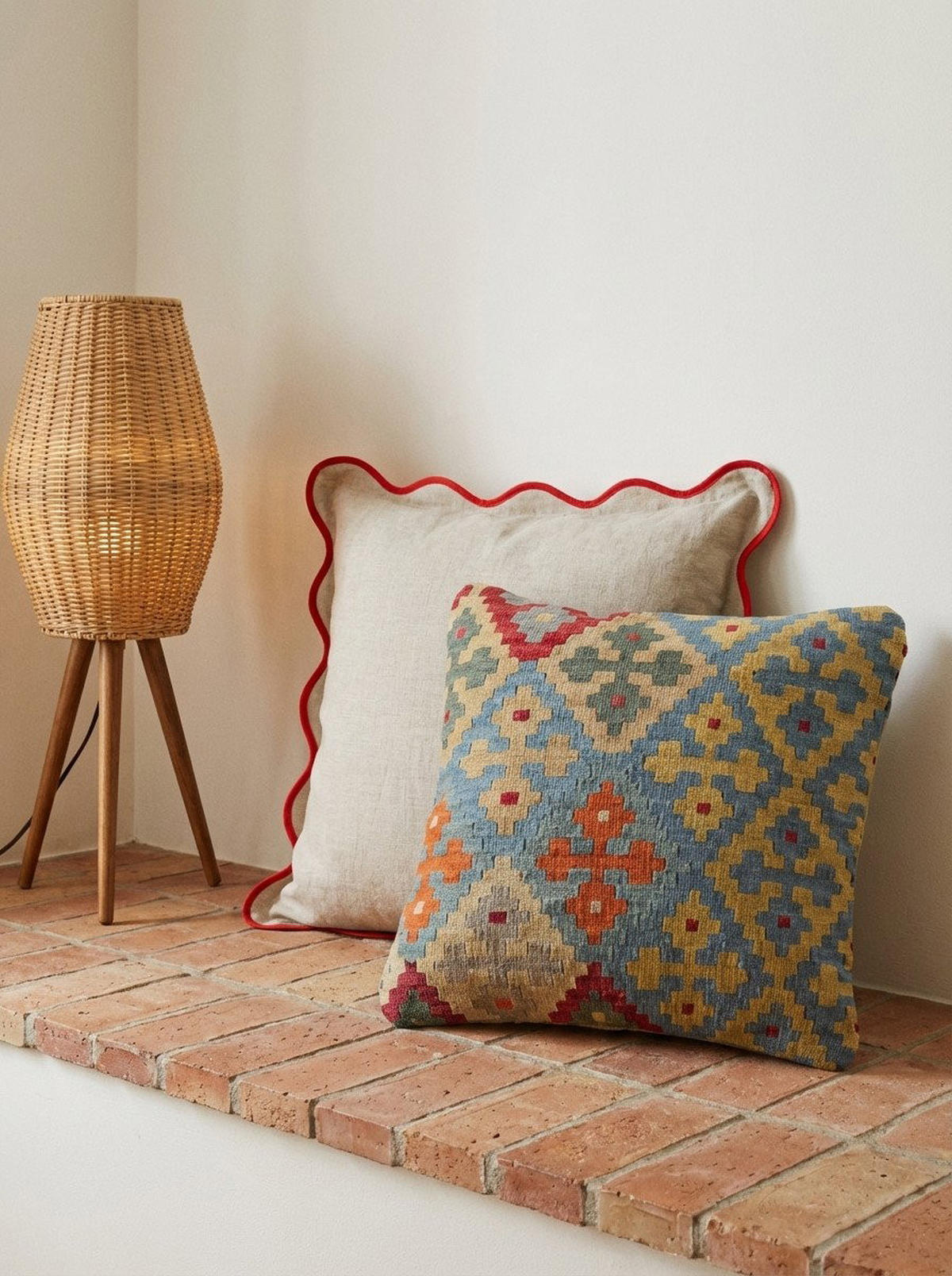 KELIM-KISSEN Mehrfarbig 65/65 cm Schurwolle - Multicolor, Textil (65/65cm) - Looma