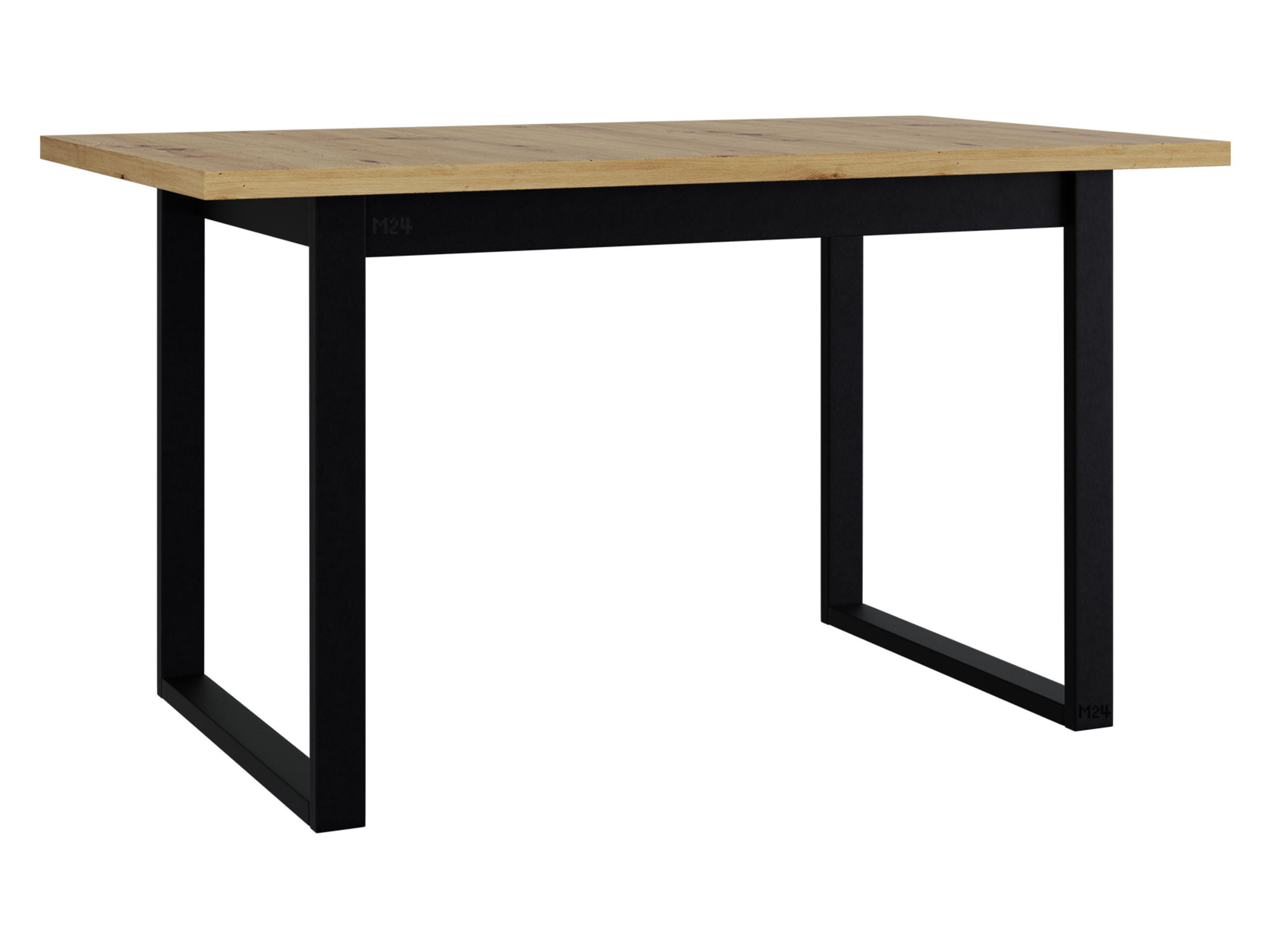 ESSTISCH Ikon III M - Schwarz/Eiche Artisan, Holzwerkstoff/Metall (80/140/79cm) - MIRJAN24