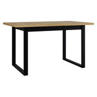 ESSTISCH Ikon III M - Schwarz/Eiche Artisan, Holzwerkstoff/Metall (80/140/79cm) - MIRJAN24
