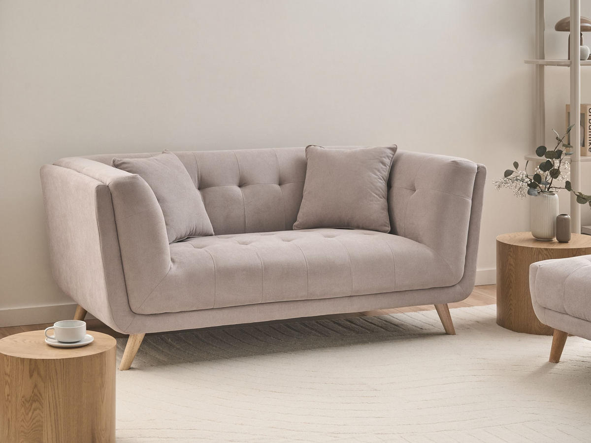 POHOVKA 2-místná Látka Taupe Habo - světle hnědá, textil (176/78/72cm) - Beliani