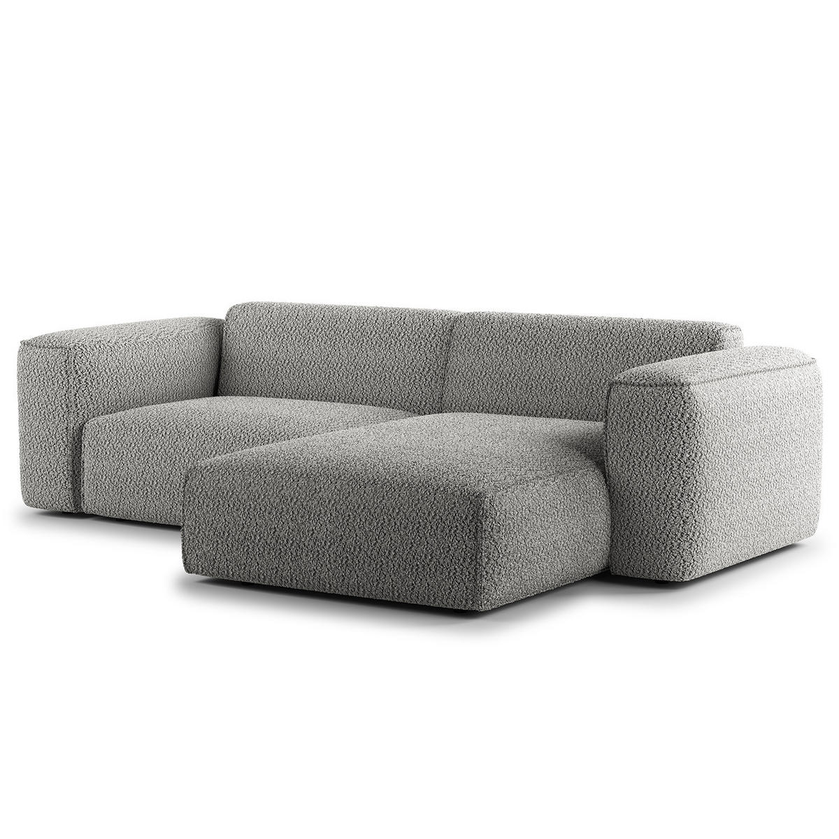 1,5-SITZER ECKSOFA mit Longchair - Schwarz/Grau, Kunststoff/Textil (260/173cm) - home24