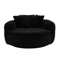 SITZSACK Cord Extrabreit mit 5 Kissen - Schwarz, Textil (145/59/133cm) - Urban Meuble