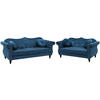 5-SITZER SOFA SET Samtstoff Blau Skien - Blau, Textil (200/91/83cm) - Beliani