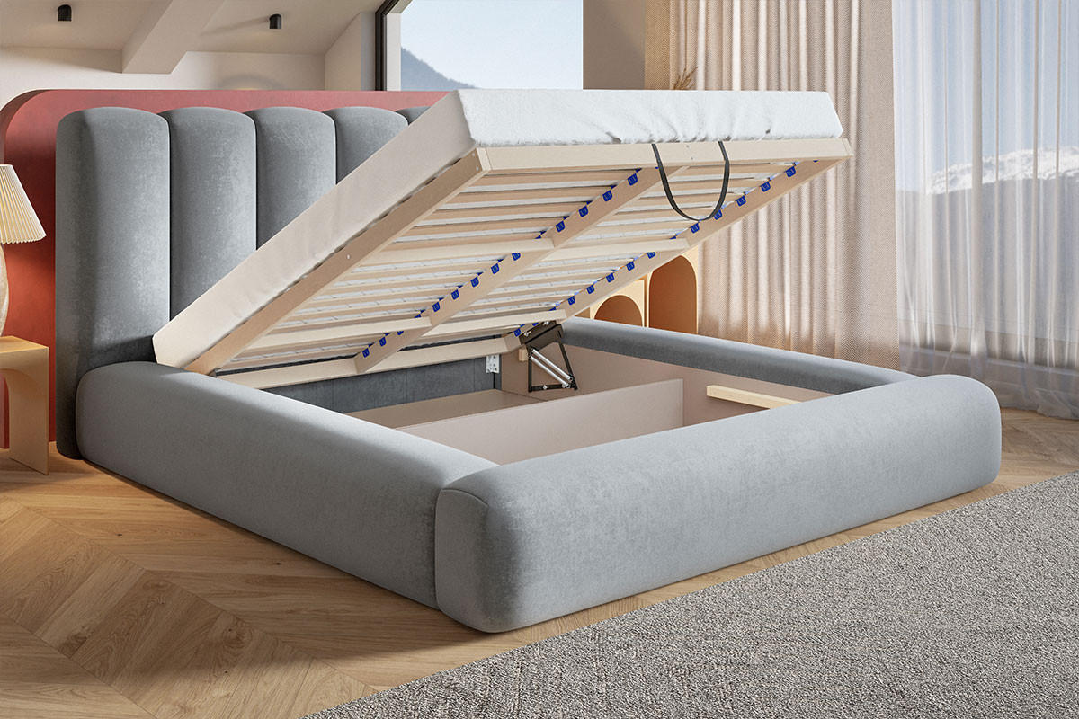 DOPPELBETT 140x200 cm Lumaro mit Dicker Schaum und Bettkasten, Schwarz - Schwarz, Holz/Textil (140/200cm) - Emporius