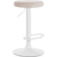 BARHOCKER Samt creme - Creme/Weiß, Textil/Metall (38.5/60/38.5cm) - CLP