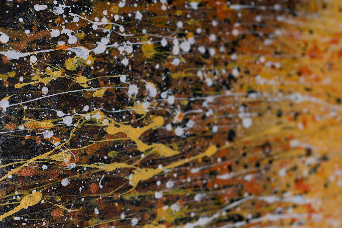 ACRYLBILD HANDGEMALT 100/75 cm - Gelb, Holz/Textil (100/75cm) - KUNSTLOFT