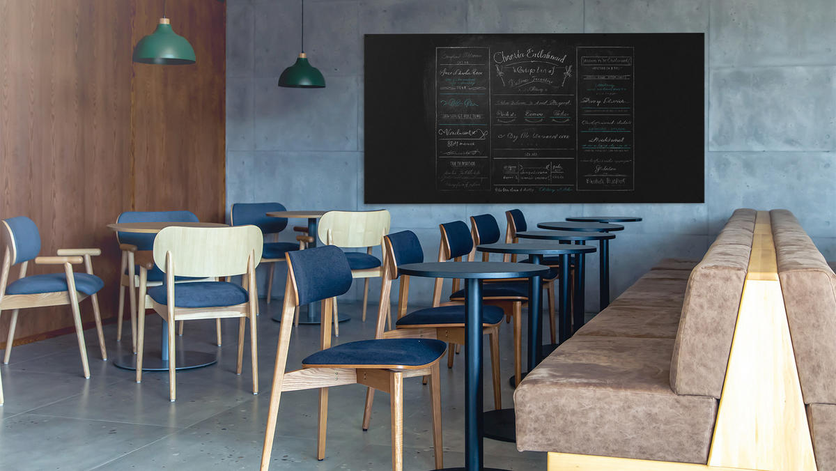 MAGNETPLATTE rahmenloses SLIMboard - Kreideoberfläche - 240x120 cm - Schwarz, Metall (240/120/0.3cm) - ALLboards