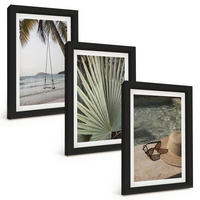 BILDER SET 3er Set - 20x30 cm Schwarzer Rahmen - Strandschaukel-Blätterurlaub - Schwarz, Kunststoff (20/30cm) - TULUP