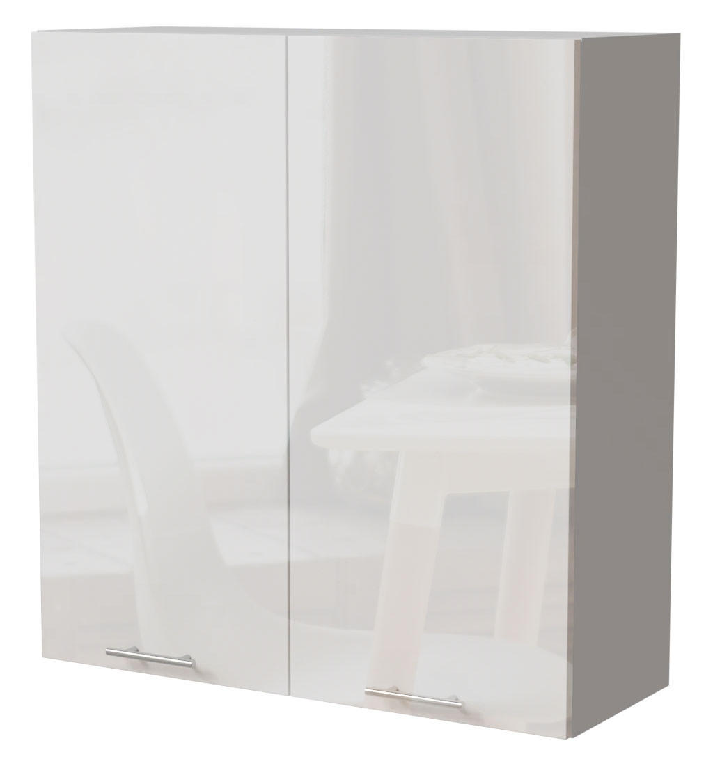 Feldmann-Wohnen Hängeschrank Weiß Hochglanz, Weiß 90x96x32.5 cm