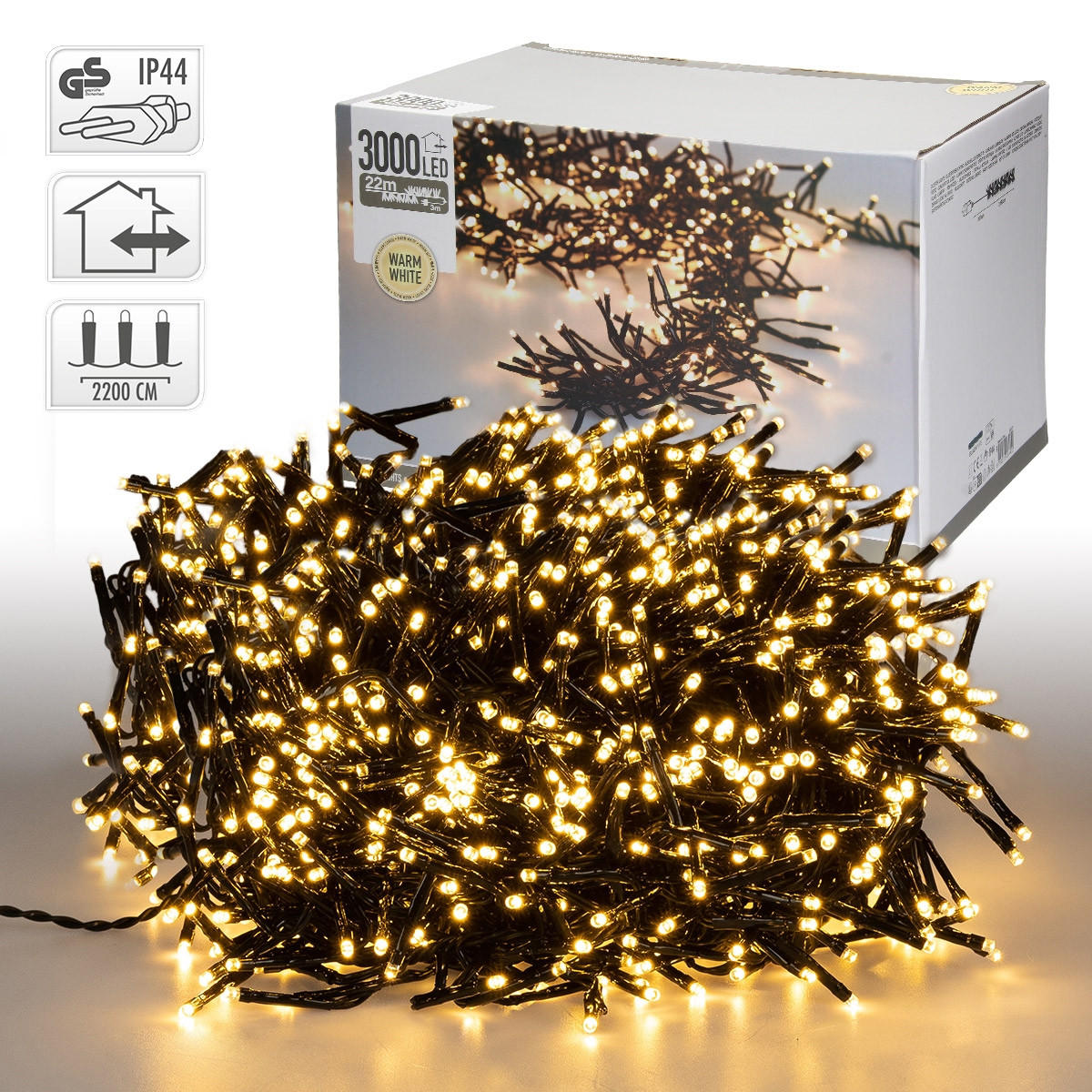 WEIHNACHT Büschel 3000LED - Schwarz, Kunststoff (2500cm) - ECD-Germany