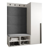 GARDEROBEN-SET 134/184/42 - Schwarz/Weiß, Holz/Kunststoff (134/184/42cm) - MÖBEL KRYSPOL