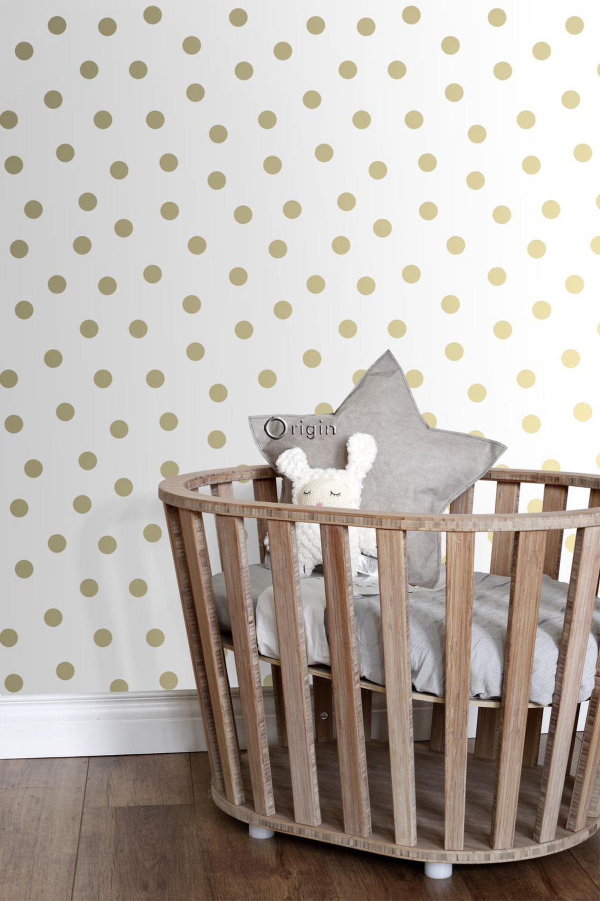TAPETE Punkte 53 cm x 10.05 m - Weiß, Papier (53/0.1cm) - Origin Wallcoverings