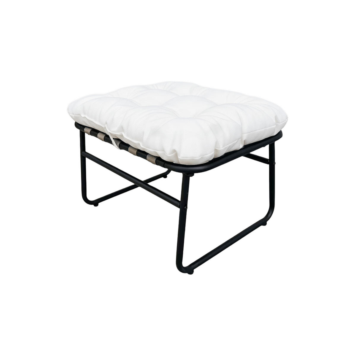 FUSSHOCKER Weiß 63/47/45 cm - Weiß, Metall (63/45/47cm) - Mobili Rebecca