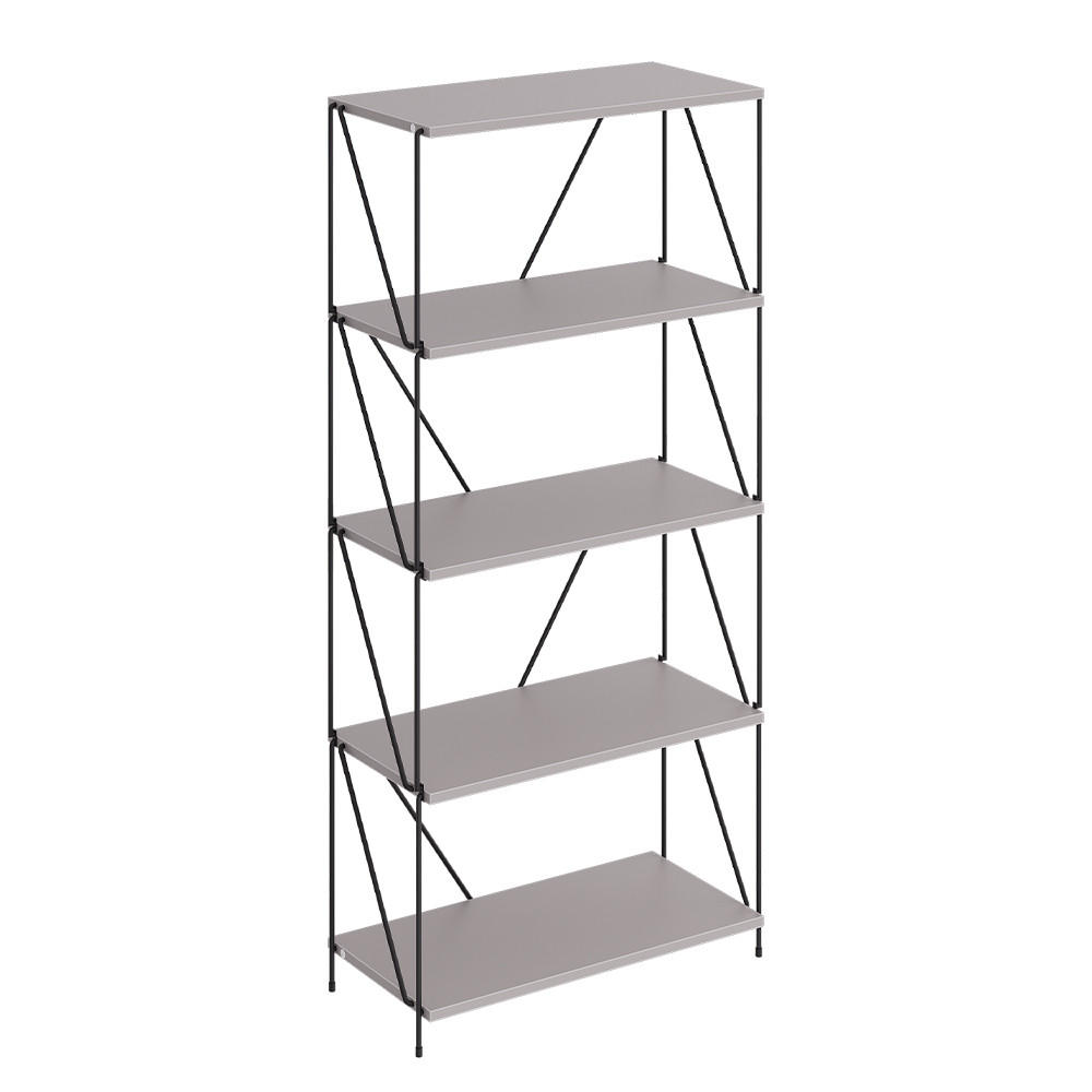 BÜCHERREGAL Ravix Greige/Schwarz 60 x 134.5 cm - Schwarz/Grau, Holzwerkstoff (60/134.5/30cm) - Vicco