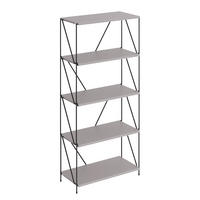 BÜCHERREGAL Ravix Greige/Schwarz 60 x 134.5 cm - Schwarz/Grau, Holzwerkstoff (60/134.5/30cm) - Vicco