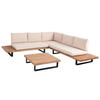 GARTEN-GARNITUR Schwarz, Braun, Beige - Beige/Schwarz, Holz - MCW