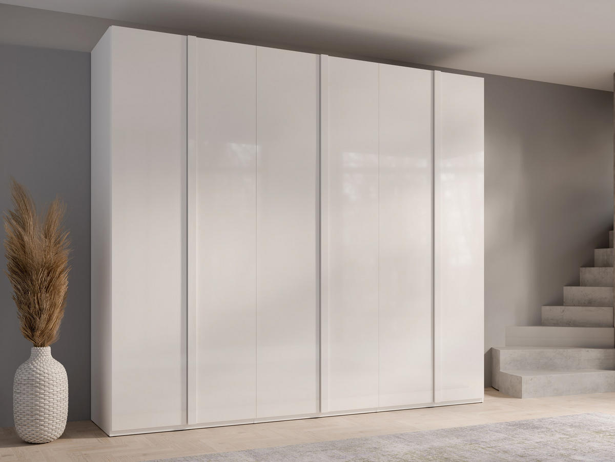 KLEIDERSCHRANK Weiß Hochglanz 270/237/61 - Weiß Hochglanz, Holzwerkstoff (270/237/61cm) - RAUMHIRSCH FURNITURE