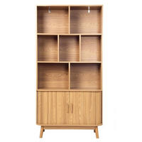 BÜCHERREGAL mit 2 schiebetüren ernest 40/157,5/80 cm - Eschefarben, Holzwerkstoff (80/157.5/35.5cm) - Calicosy