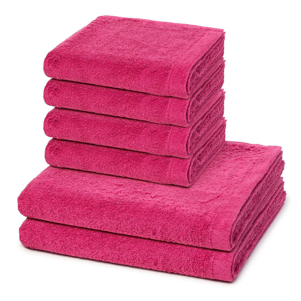 FROTTIERSET Lifestyle 6-teilig - Pink, Textil (50/100cm) - Cawoe