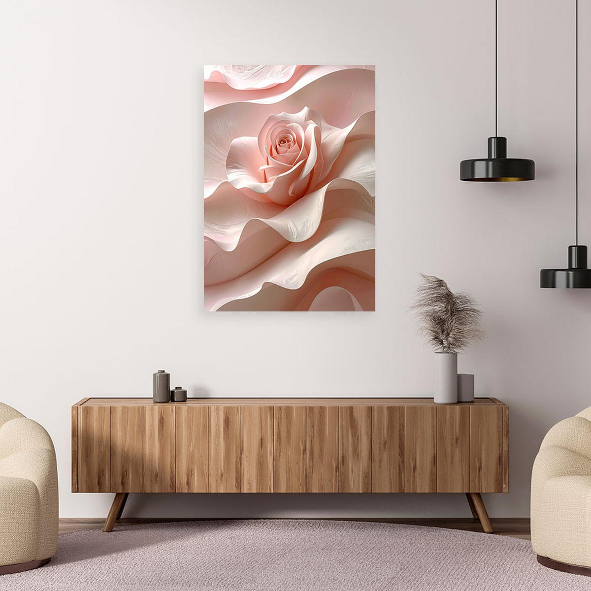 BILD auf Leinwand, Blume - Rosa, Textil (60/90cm) - Feeby