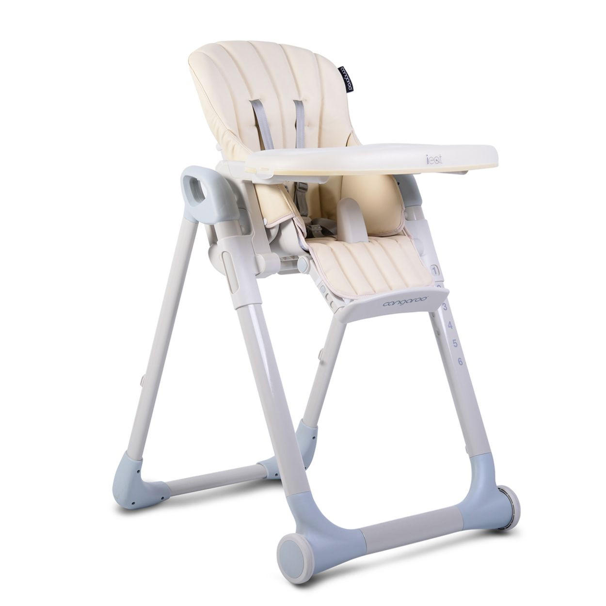HOCHSTUHL I eat beige höhenverstellbar, klappbar, doppelter Tisch Fußstütze - Beige, Metall (80/105cm) - Cangaroo