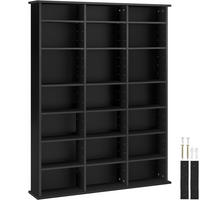 CD/DVD Regal Stevie,105,5 x 19 x 136,5 cm,schwarz - Schwarz, Holz (19/136.5/105.5cm) - tectake