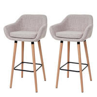 BARHOCKER Hellgrau 2er-Set - Hellgrau, Textil (53/99/45cm) - MCW