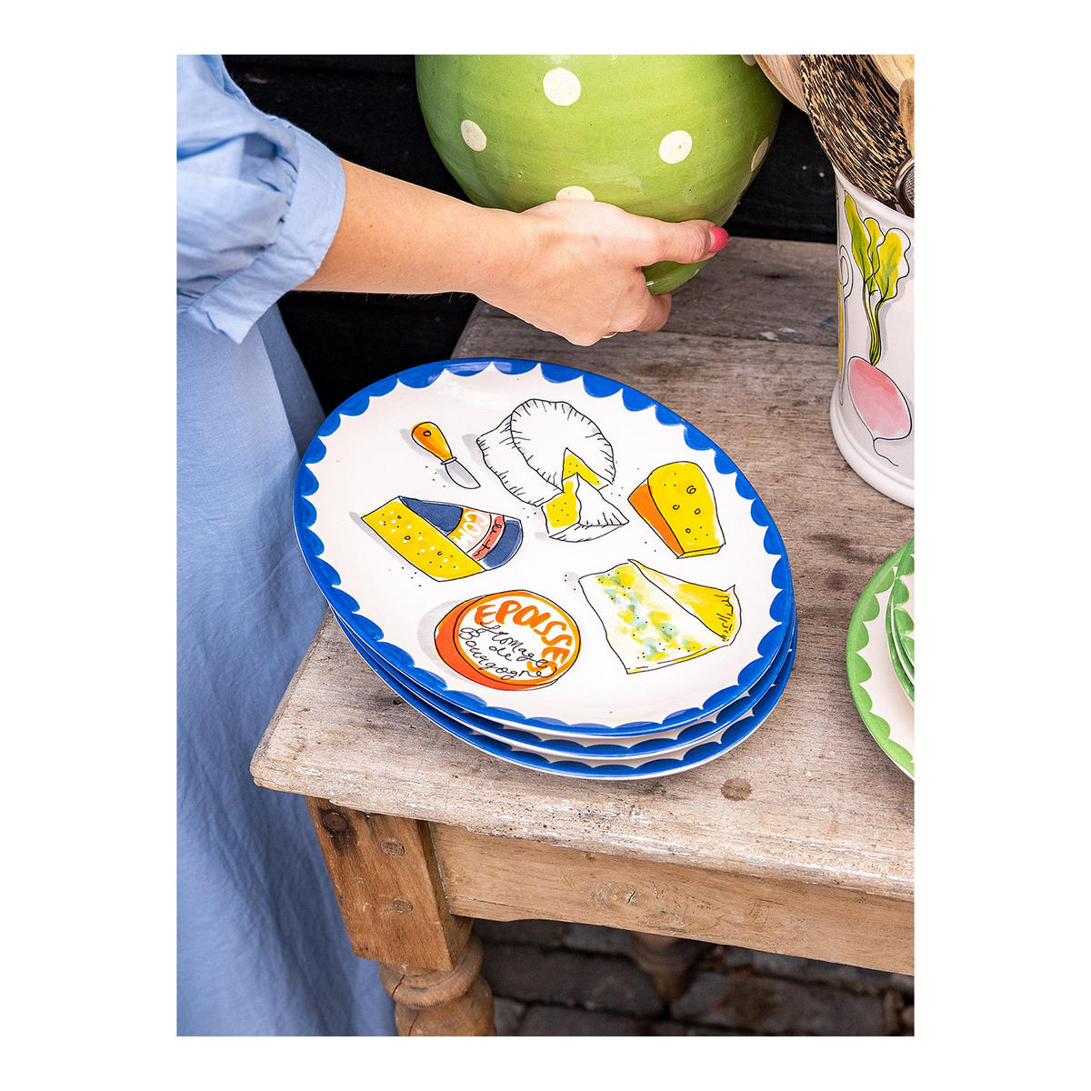 TELLER Käse und Delikatessen in Bunt - 29cm - Multicolor, Keramik (29/22/2cm) - Blond Amsterdam