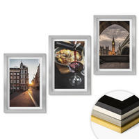 WANDBILDER 3er Set - 20x30 cm Silberner Rahmen - Bilder von Essen in der Stadt London - Silberfarben, Kunststoff (20/30cm) - ArtPrintCave