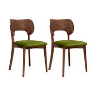 ESSZIMMERSTÜHLE LYCO (2er-Set), oliv / Walnuss mittel - Walnussfarben/Olivgrün, Holz/Buchenholz (47/81/45cm) - KONSIMO®
