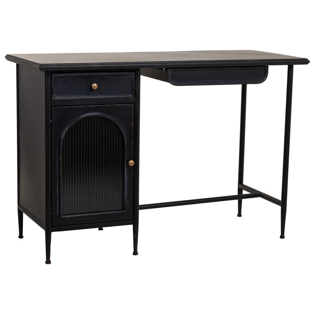 SCHREIBTISCH aus Metall 120x50x80 cm - Schwarz, Metall (50/120/80cm) - Wanderlust