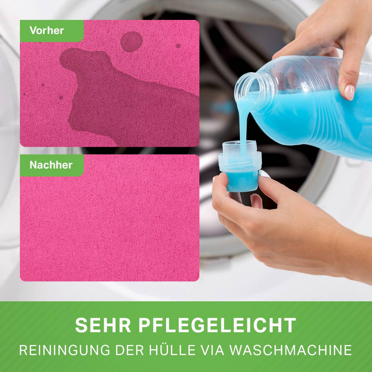 SITZSACK "Drop" 60x60x90cm - 220L - Pink, Textil (60/90/60cm) - Green Bean